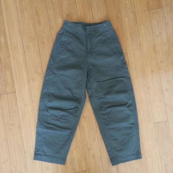 Uniqlo C Cotton Wide Pants - Olive - size 0 - Picture 1 of 8